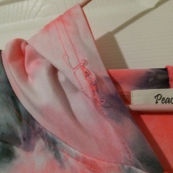 (Clearance) Peachy Girl pink & purple tye dye hoodie - Picture 4 of 4